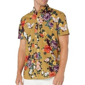 Goodthreads Cotton Poplin Multicolor Floral Birds Standard Fit Shirt Size XXLT
